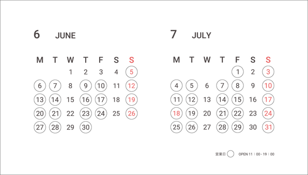 SHOWROOM | June・July Open days